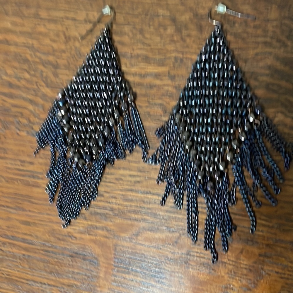 Chain Mail Earrings in rich copper brown. Banana Republic. All original. - Picture 7 of 8
